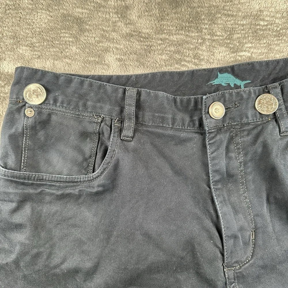 Tommy Bahama Men's Pants 36x32 Black Cotton Stretch Casual Chino Straight Leg‎